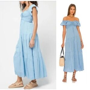 NWOT LSpace Light Blue Smocked Dress